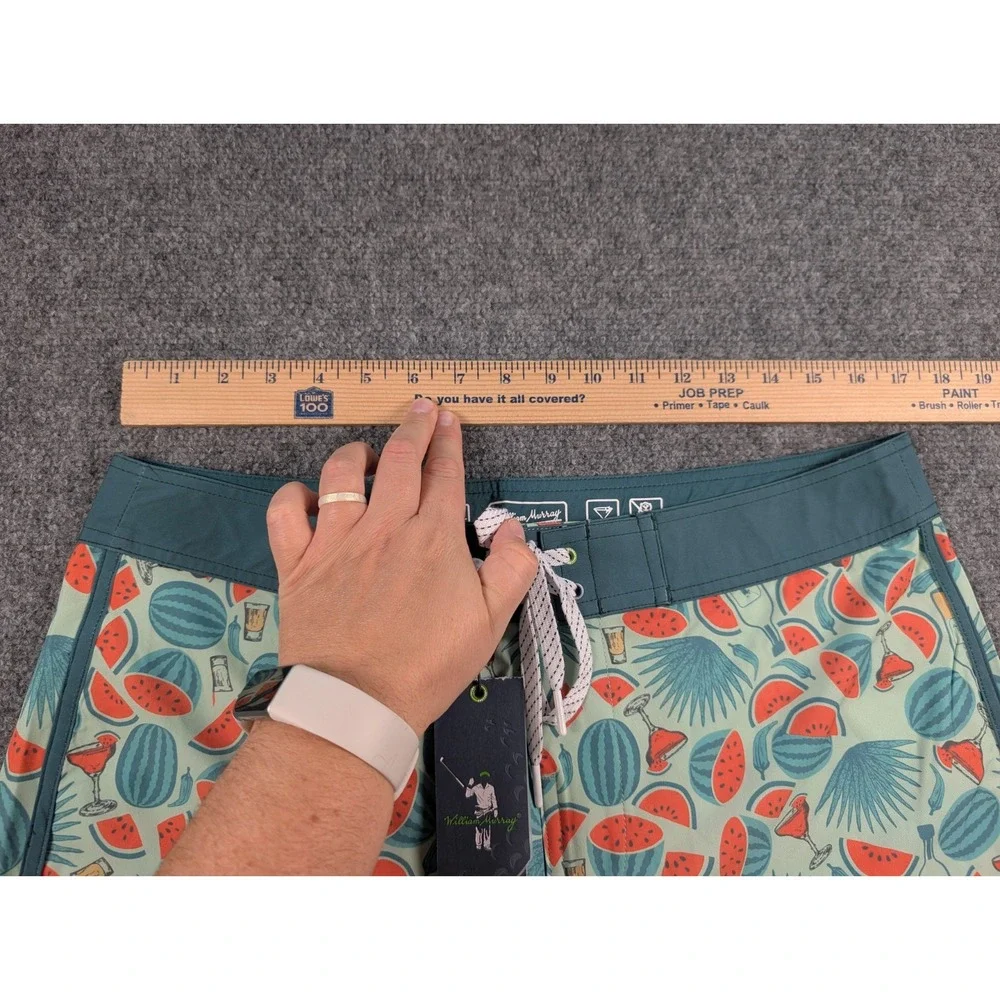 William Murray Boardshorts Mens 32 Green Watermelon Cocktail All Over Print NWT.